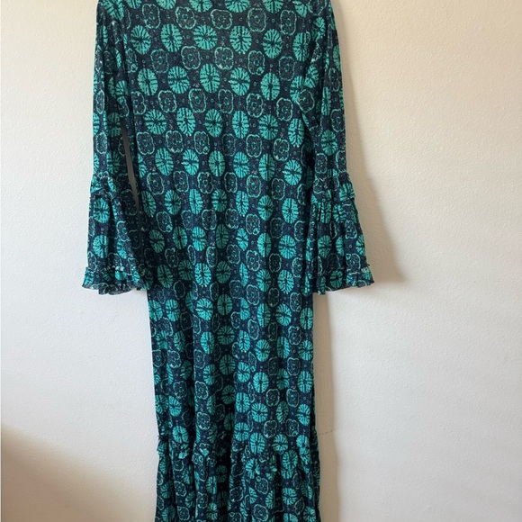 One Season Australia Blue Ruffled Tiered Sundress with Bell Sleeves - Picture 9 of 10